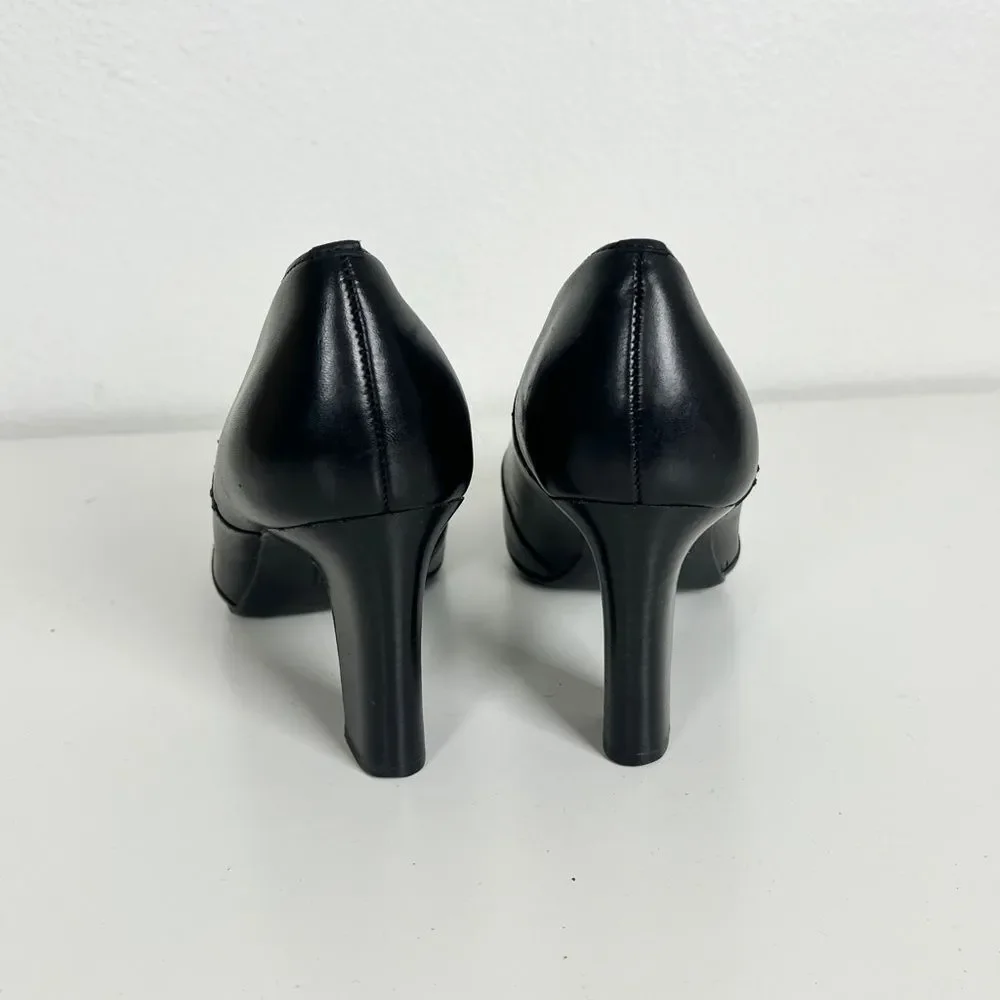 Lauren Ralph Lauren Chic Soft Black Leather Heeled Ankle Booties ‘Brittni’